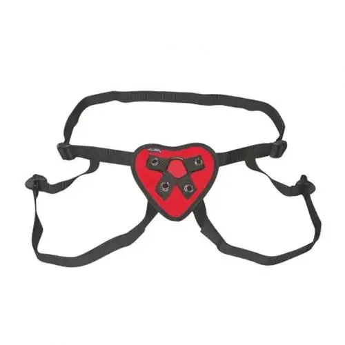 Lux Fetish Red Heart Strap-on Harness for Strap-on Sex