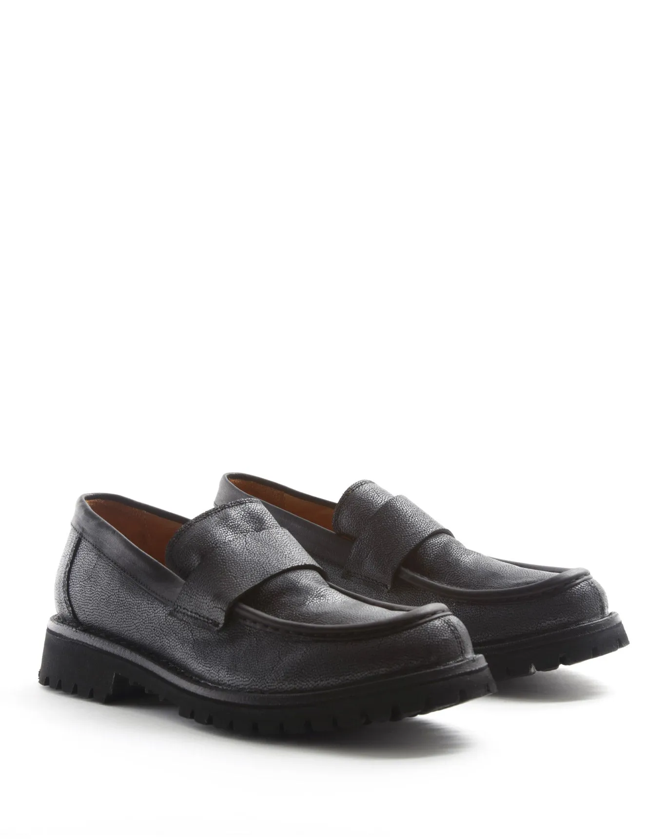 M-EMMET Silver Leather Loafer