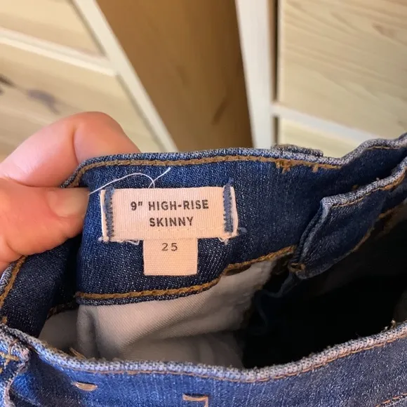 Madewell 9&quot; High-Rise Skinny Jeans in Bonita Wash Side-Slit Edition Size 25