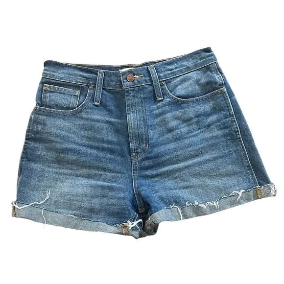 Madewell Medium Wash High Waist Casual Denim Jean Shorts