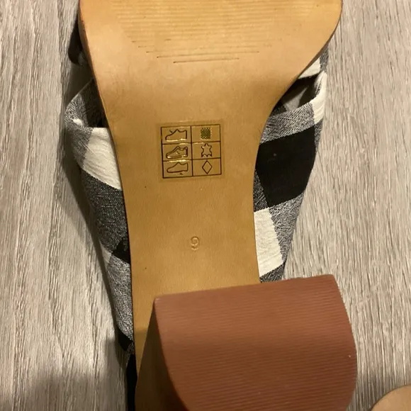 Madewell Mules Alexandria Black &amp; White Gingham Check Size 9 NWOT