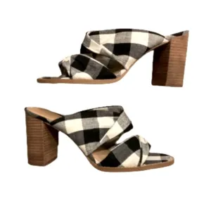 Madewell Mules Alexandria Black &amp; White Gingham Check Size 9 NWOT