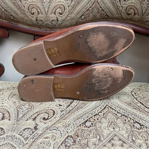 Madewell The Frances Loafer Mules Leather Burnished Mahogany Red Brown Size 10