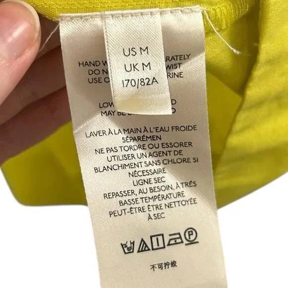 Maeve by Anthropologie Yellow Bow Tie Pull On Cotton Mini Skirt Womens Medium