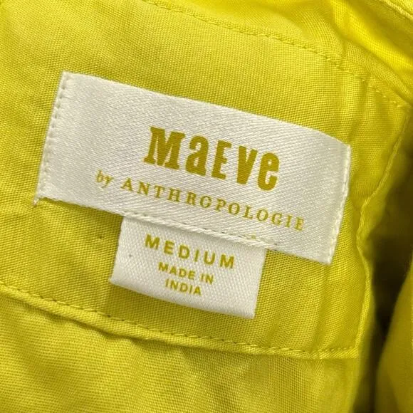 Maeve by Anthropologie Yellow Bow Tie Pull On Cotton Mini Skirt Womens Medium