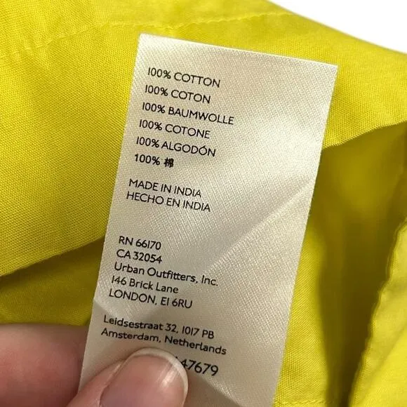 Maeve by Anthropologie Yellow Bow Tie Pull On Cotton Mini Skirt Womens Medium