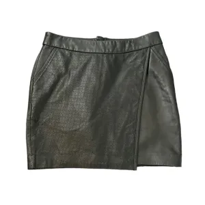 Maison Scotch Miami Deco black leather mini skirt size P