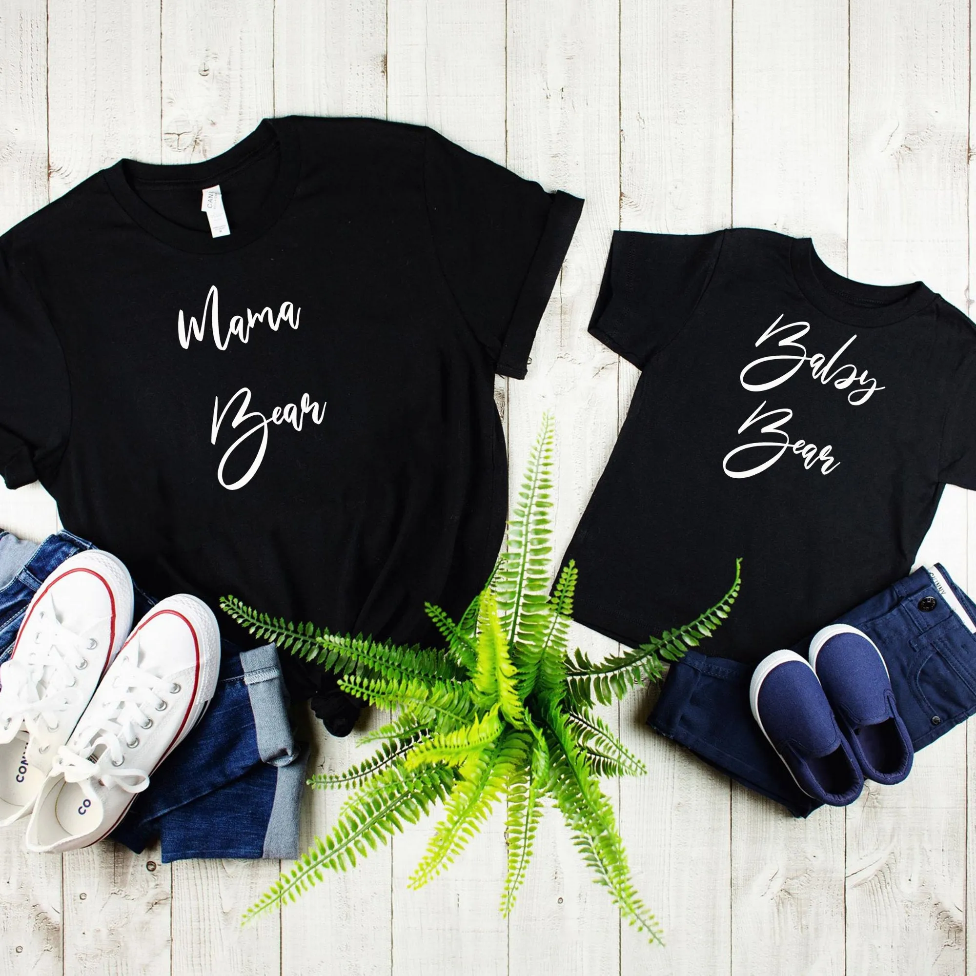 Mama Bear Ladies Tee & Baby Bear Baby or ToddlerTee Mother Son Matching Shirts Mother daughter Matching Shirts
