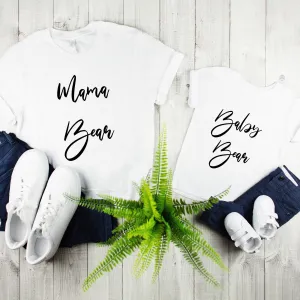 Mama Bear Ladies Tee & Baby Bear Baby or ToddlerTee Mother Son Matching Shirts Mother daughter Matching Shirts