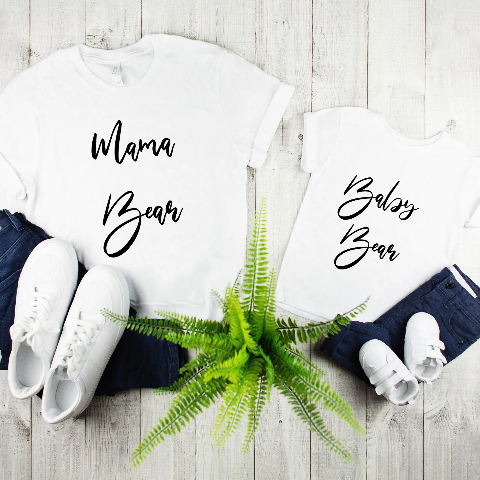 Mama Bear Ladies Tee & Baby Bear Baby or ToddlerTee Mother Son Matching Shirts Mother daughter Matching Shirts