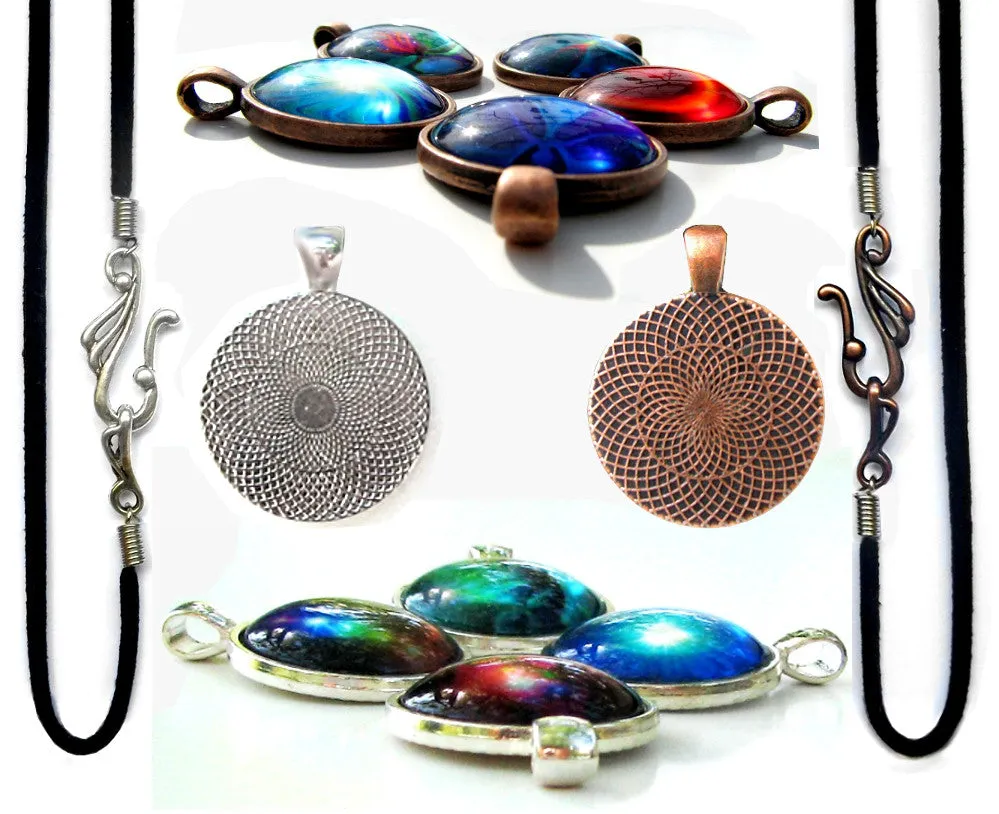 Mandala Chakra Necklace, Reiki Jewelry, Sacred Geometry Art - "Connections"