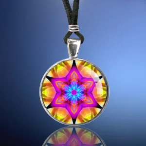 Mandala Chakra Necklace, Reiki Jewelry, Sacred Geometry Art - "Connections"