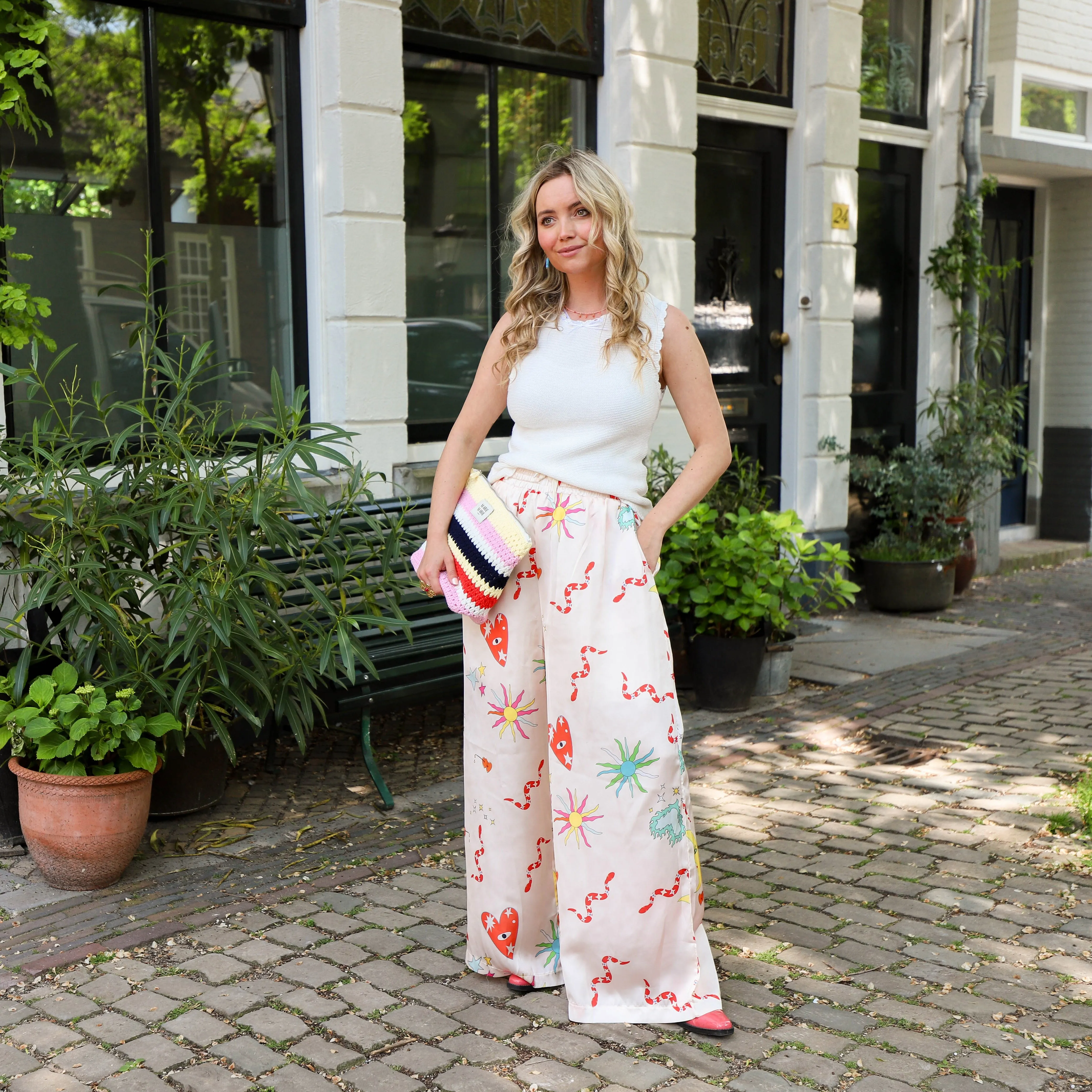 Mary knit top off white