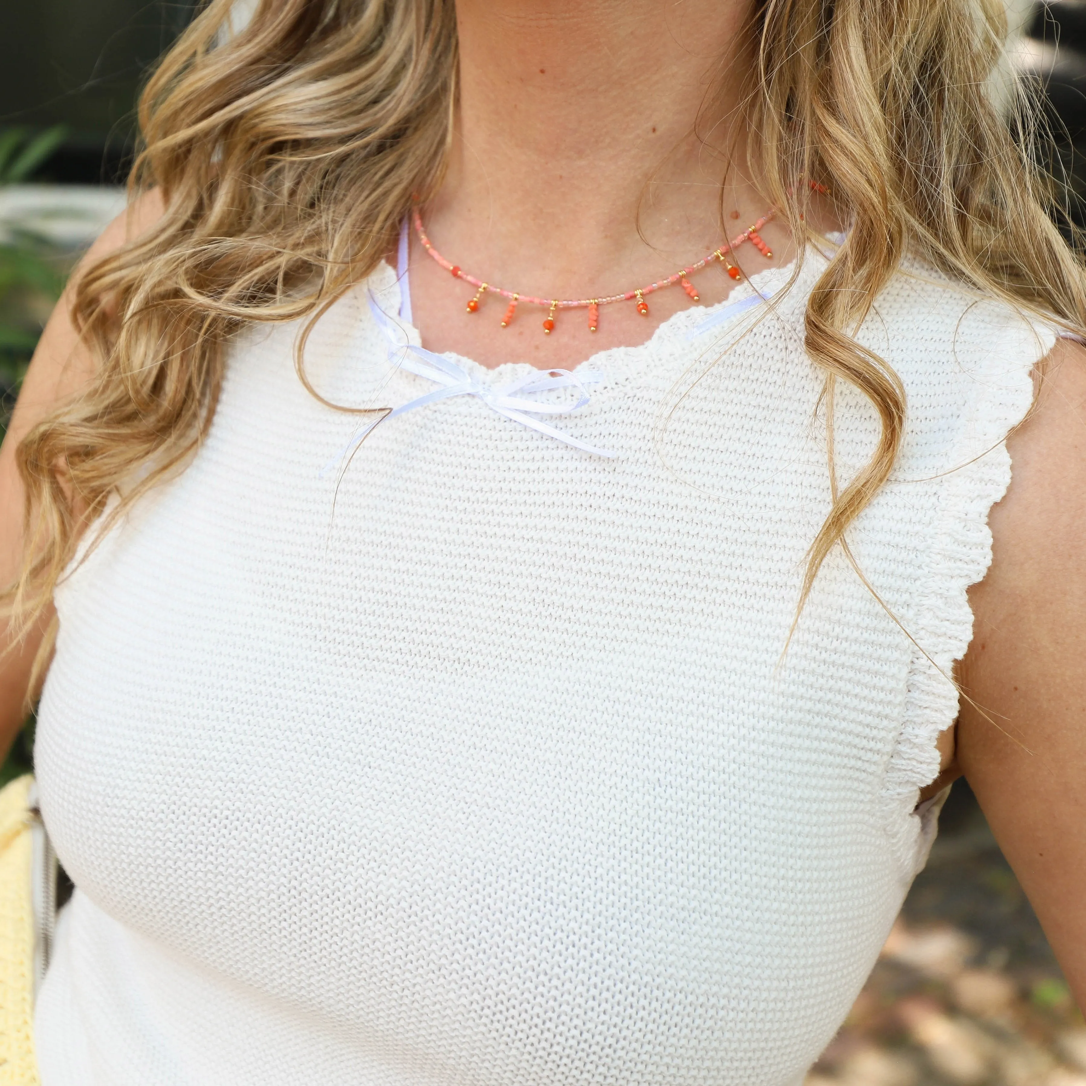 Mary knit top off white