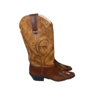 Matisse Tapestry Brown Leather Vero Cuoio Western Boots | Women's‎ Size 7.5 M