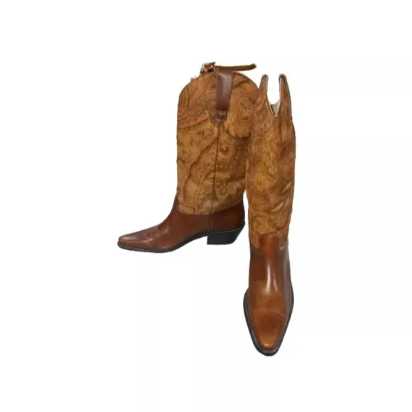 Matisse Tapestry Brown Leather Vero Cuoio Western Boots | Women's‎ Size 7.5 M