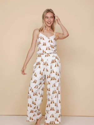 Meerkats Topje en Wijde broek set Dames