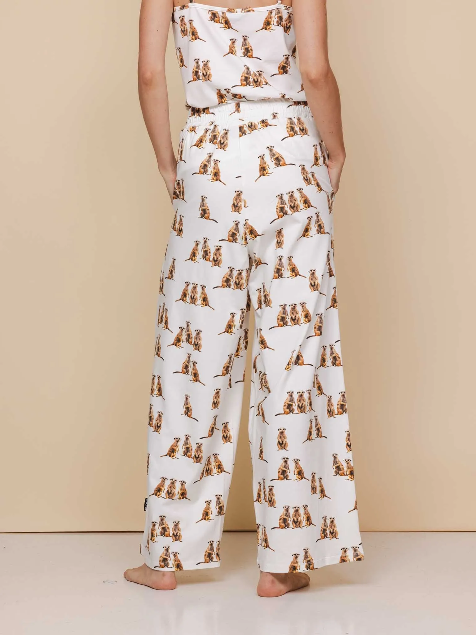 Meerkats Topje en Wijde broek set Dames