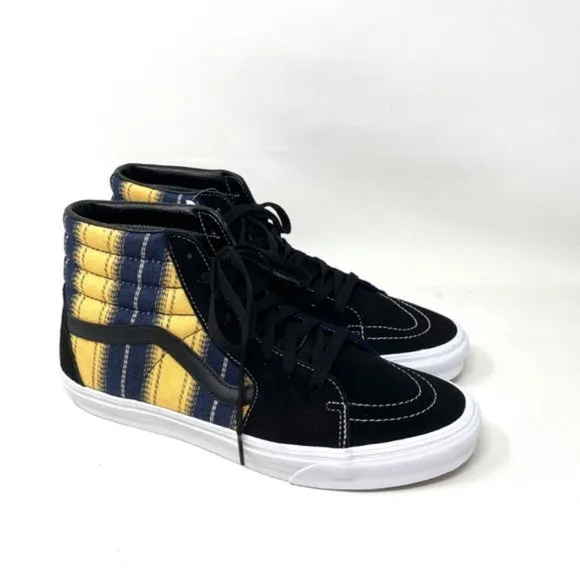 💖MEGA SALE💖VANS SK8-HI Denim  Men's Stripes s Black Suede Canvas  VN0A4BV6TRM