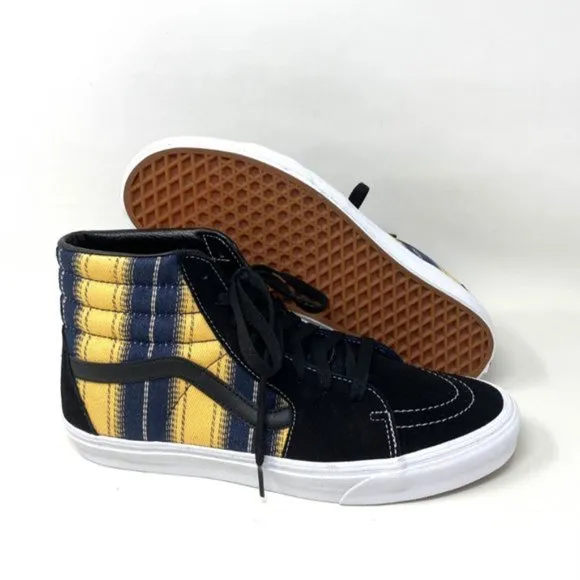 💖MEGA SALE💖VANS SK8-HI Denim  Men's Stripes s Black Suede Canvas  VN0A4BV6TRM