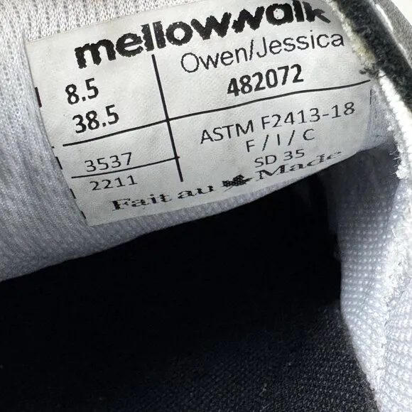 Mellow Walk Owen/Jessica Steel Toe Mens Work Sneakers Black Slip Resisting 8.5