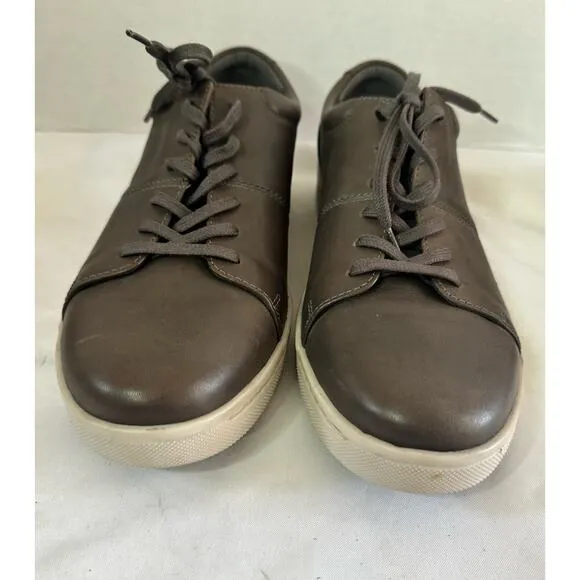 Men’s Clarks Kitna Vibe Low Top Sneaker Shoes Grey Leather Size 12