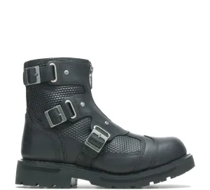 Men's Stealth Leather Carbon Zip Riding Boot - Black