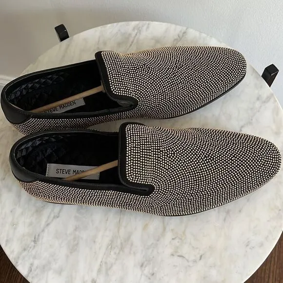 Men’s Steve Madden Mezmoryze Beaded Smoking Slipper Loafer, 11.5, New with box