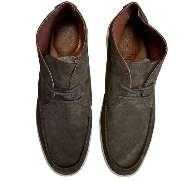 Mercanti Fiorentini RELAX Suede Leather High Top Oxford Shoe Men 12 Brown Brazil