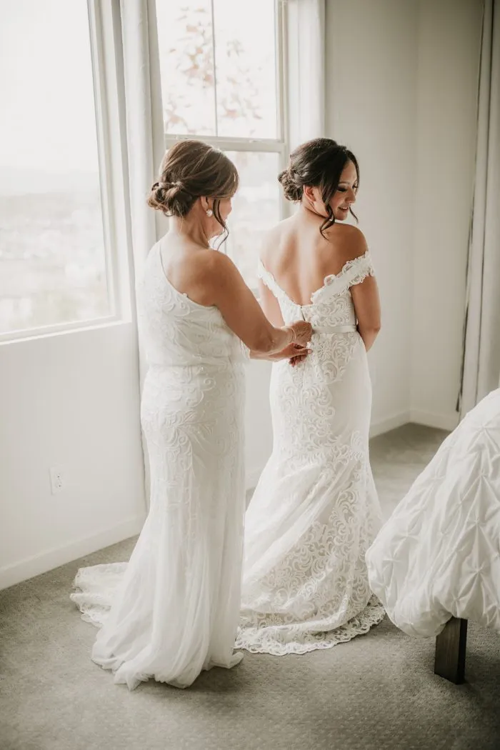 Mermaid Off-shoulder Backless Lace Appliques Wedding Dresses, WD0503