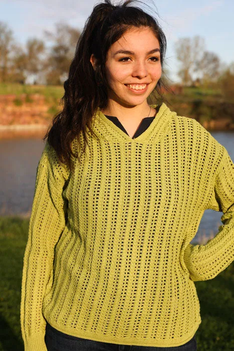 Mesh Sweater In Pear Green