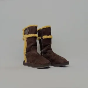 MK Michael Kors Alina Girls’ Brown Faux Fur Boots - Size 2