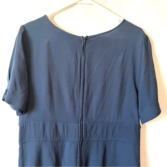Modcloth Navy Blue The Keyhole Story A-Line Dress Size 14 Women Short Sleeve