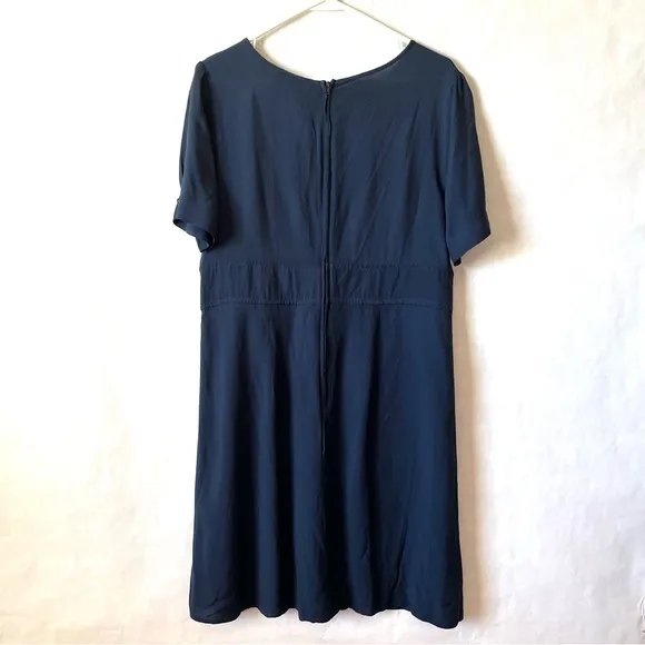 Modcloth Navy Blue The Keyhole Story A-Line Dress Size 14 Women Short Sleeve