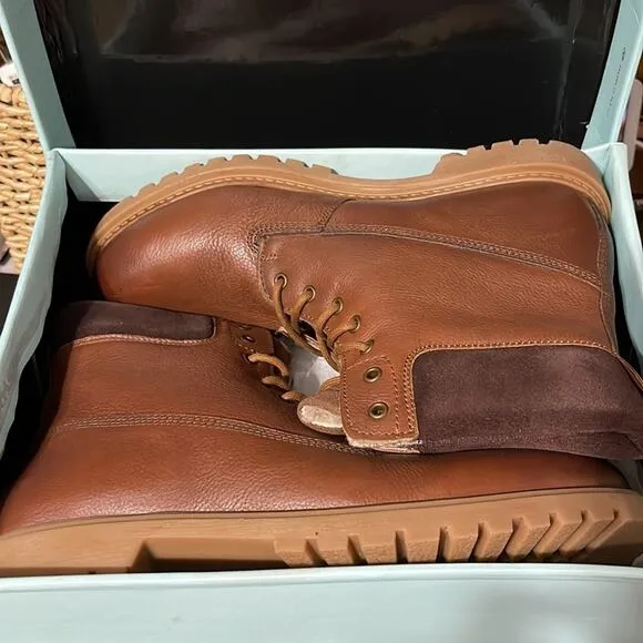 Modern Fiction Men's Casual Leather Cognac Brown Non Slip Boot Size 11 NEW