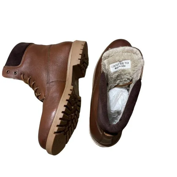 Modern Fiction Men's Casual Leather Cognac Brown Non Slip Boot Size 11 NEW