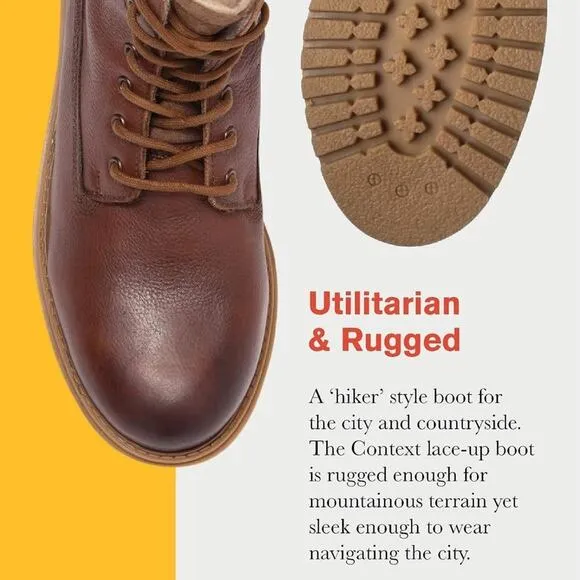 Modern Fiction Men's Casual Leather Cognac Brown Non Slip Boot Size 11 NEW