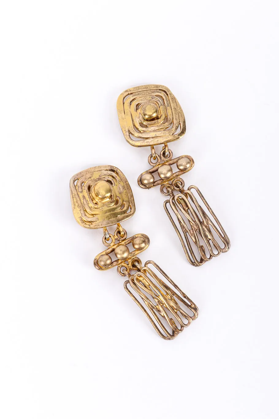 Modernist Sterling Wire Earrings