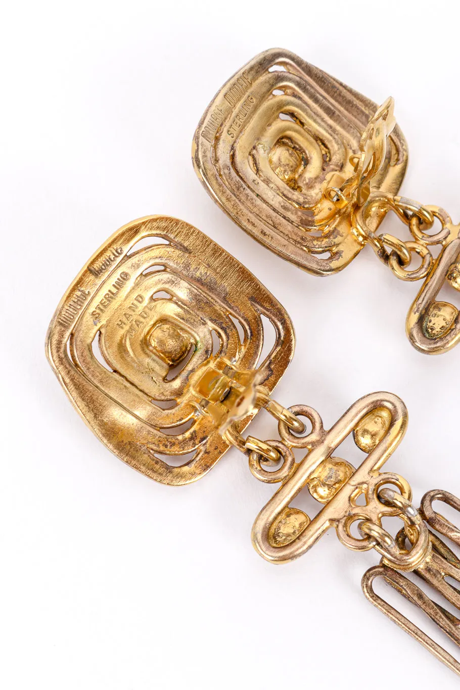 Modernist Sterling Wire Earrings