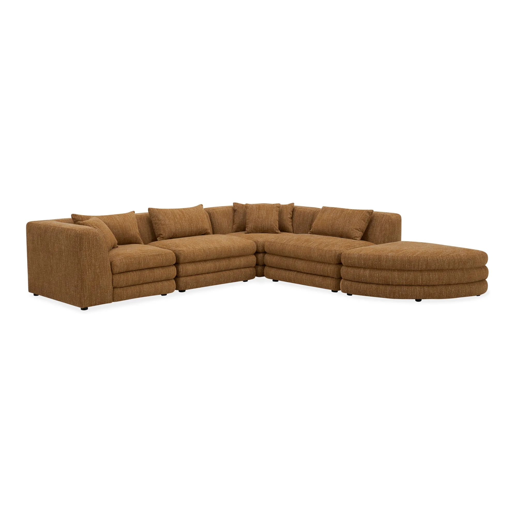 Moe's Home Collection Lowtide Alcove Amber Glow Modular Sectional