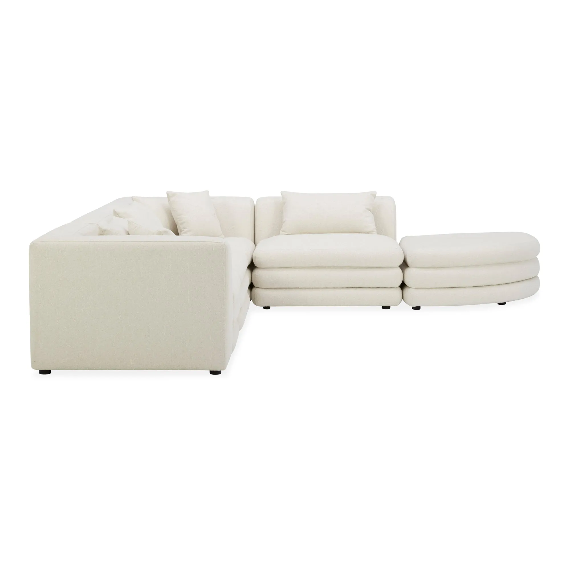 Moe's Home Collection Lowtide Alcove Warm White Modular Sectional