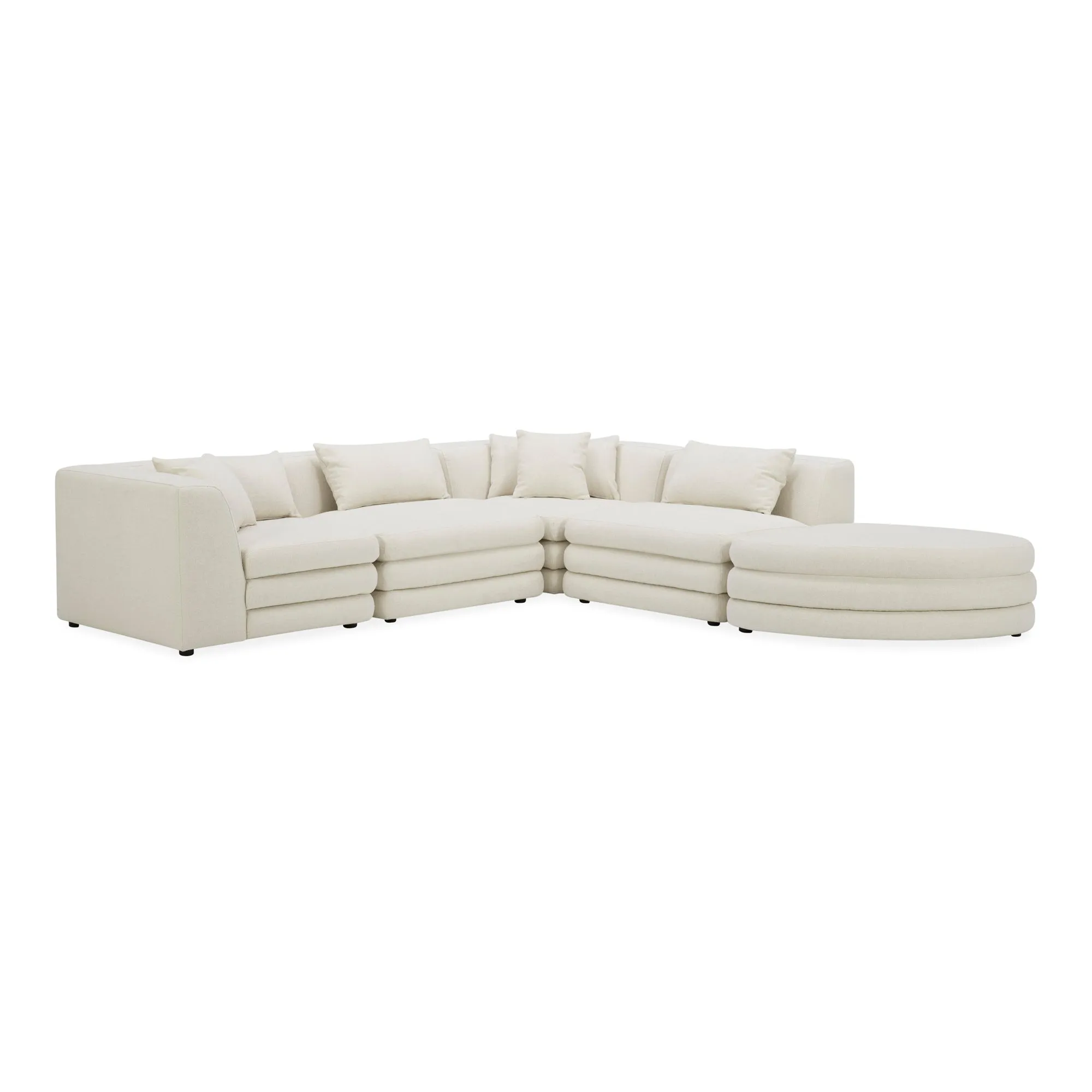 Moe's Home Collection Lowtide Alcove Warm White Modular Sectional
