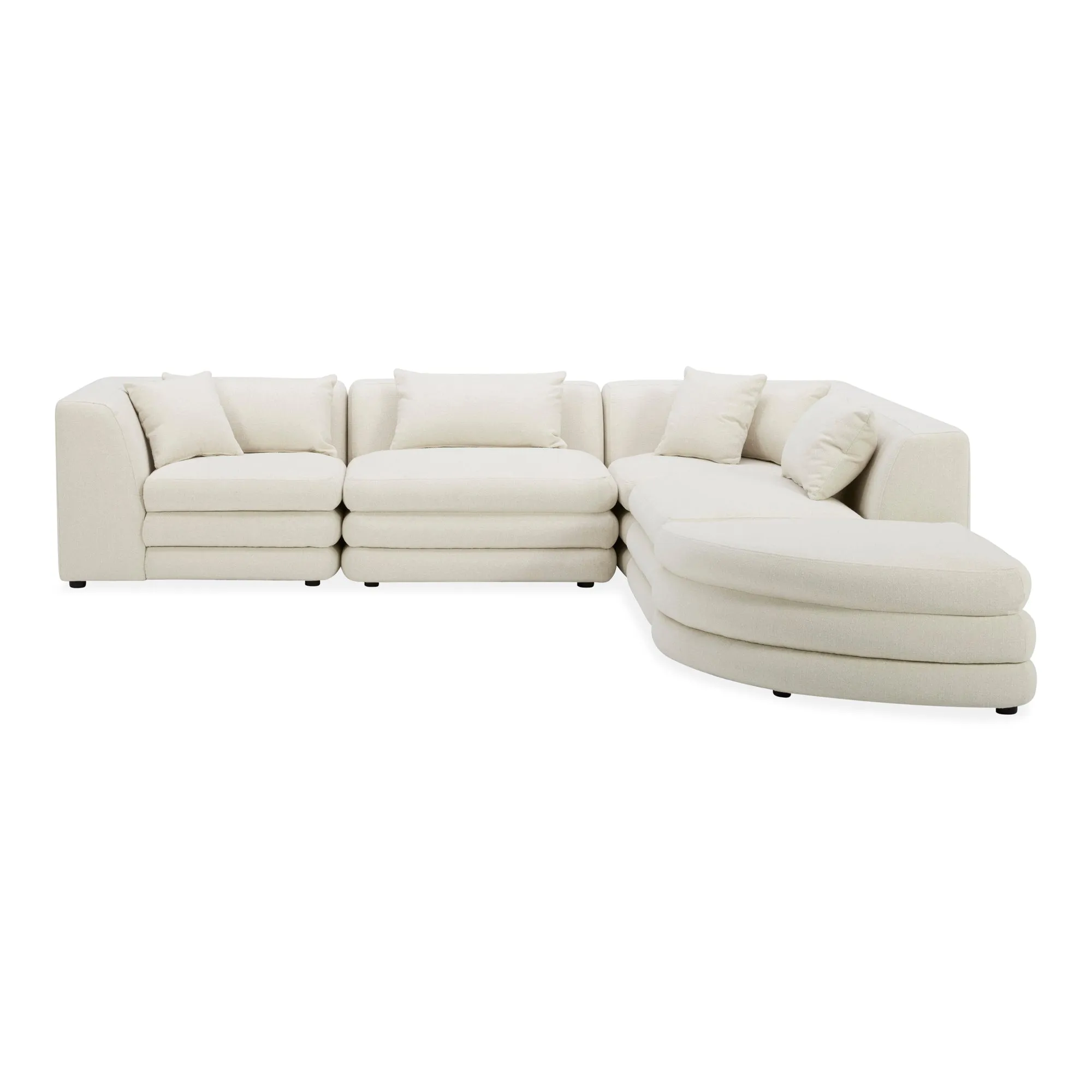 Moe's Home Collection Lowtide Alcove Warm White Modular Sectional