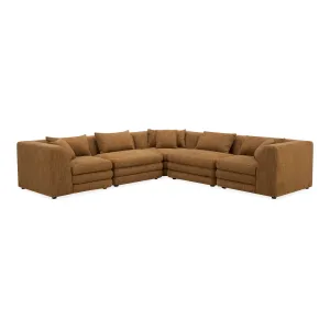 Moe's Home Collection Lowtide Classic Amber Glow L-Shaped Modular Sectional