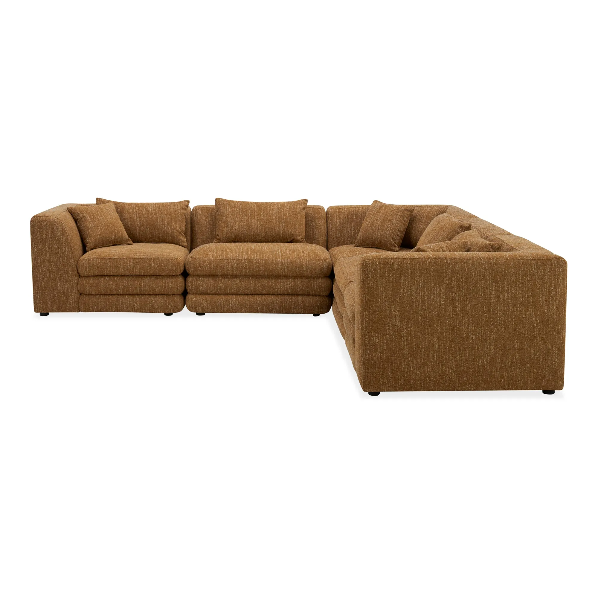 Moe's Home Collection Lowtide Classic Amber Glow L-Shaped Modular Sectional