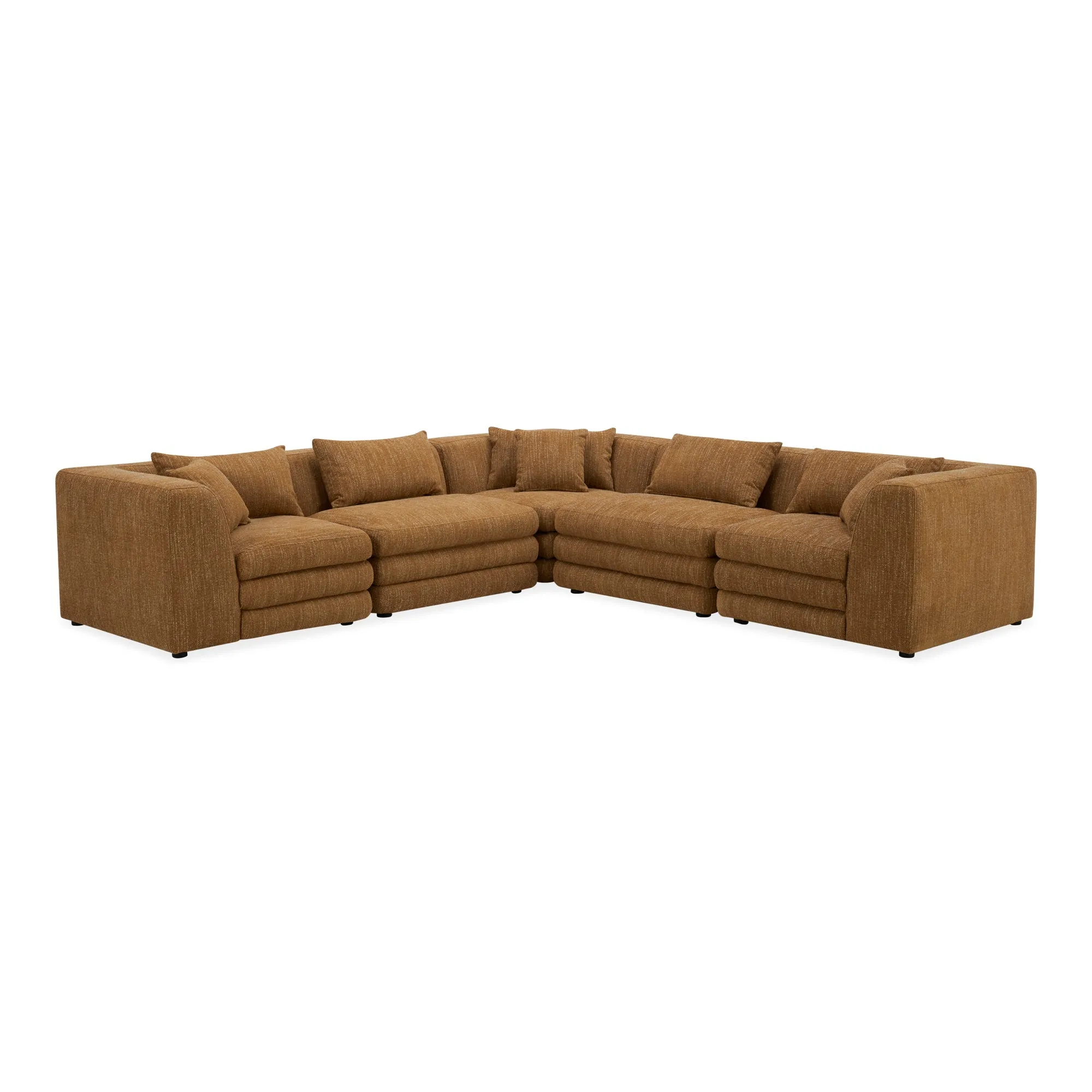 Moe's Home Collection Lowtide Classic Amber Glow L-Shaped Modular Sectional