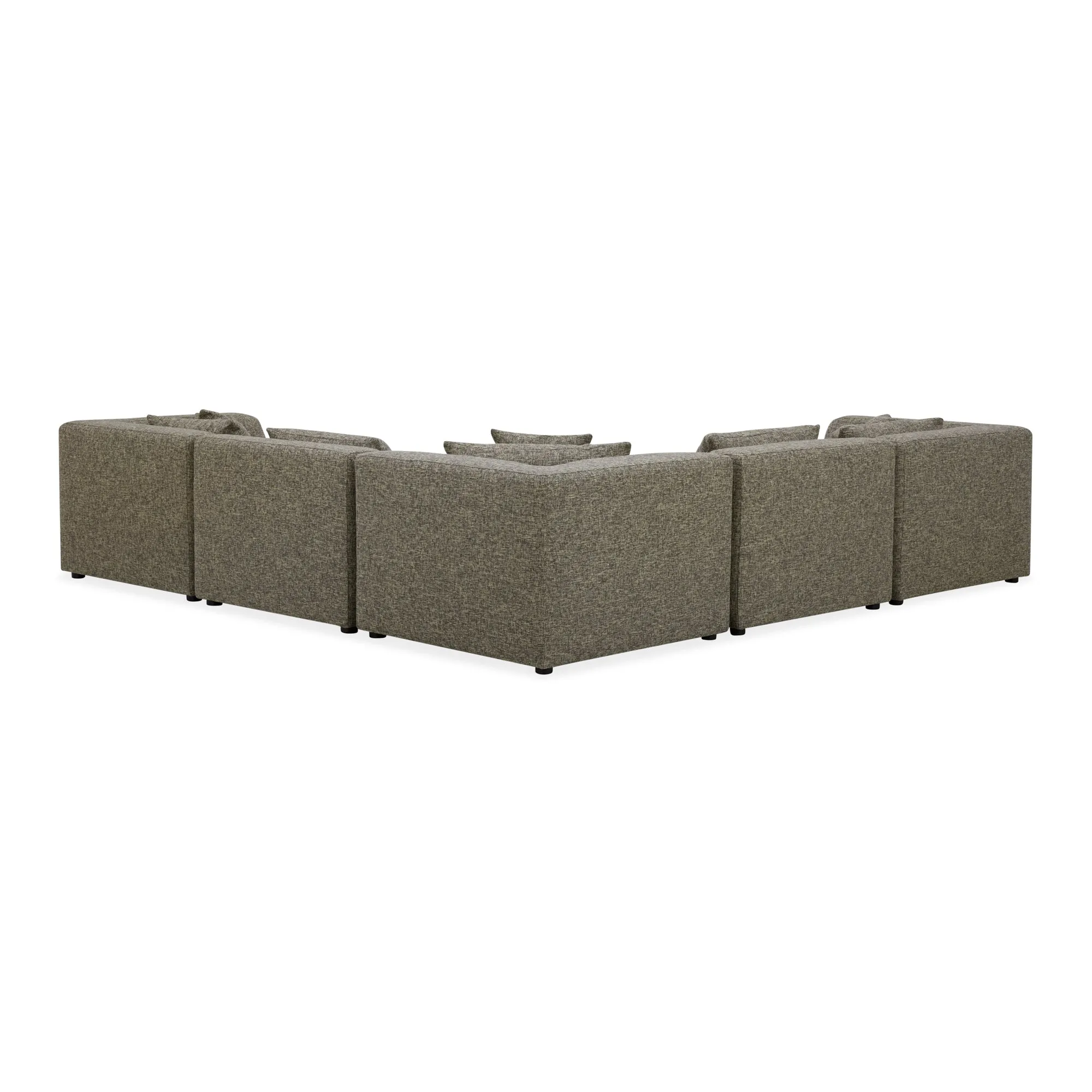 Moe's Home Collection Lowtide Classic Stone Tweed L-Shaped Modular Sectional