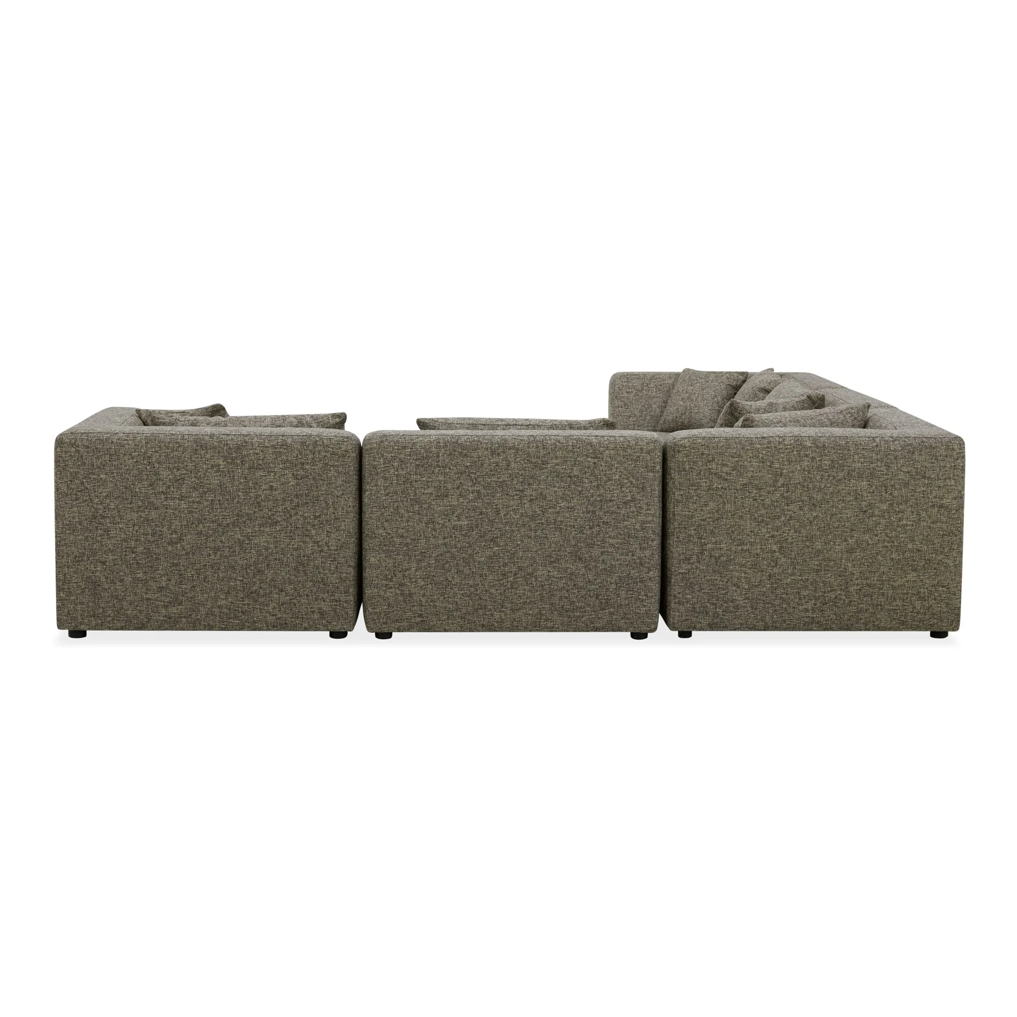 Moe's Home Collection Lowtide Classic Stone Tweed L-Shaped Modular Sectional