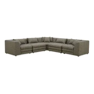 Moe's Home Collection Lowtide Classic Stone Tweed L-Shaped Modular Sectional