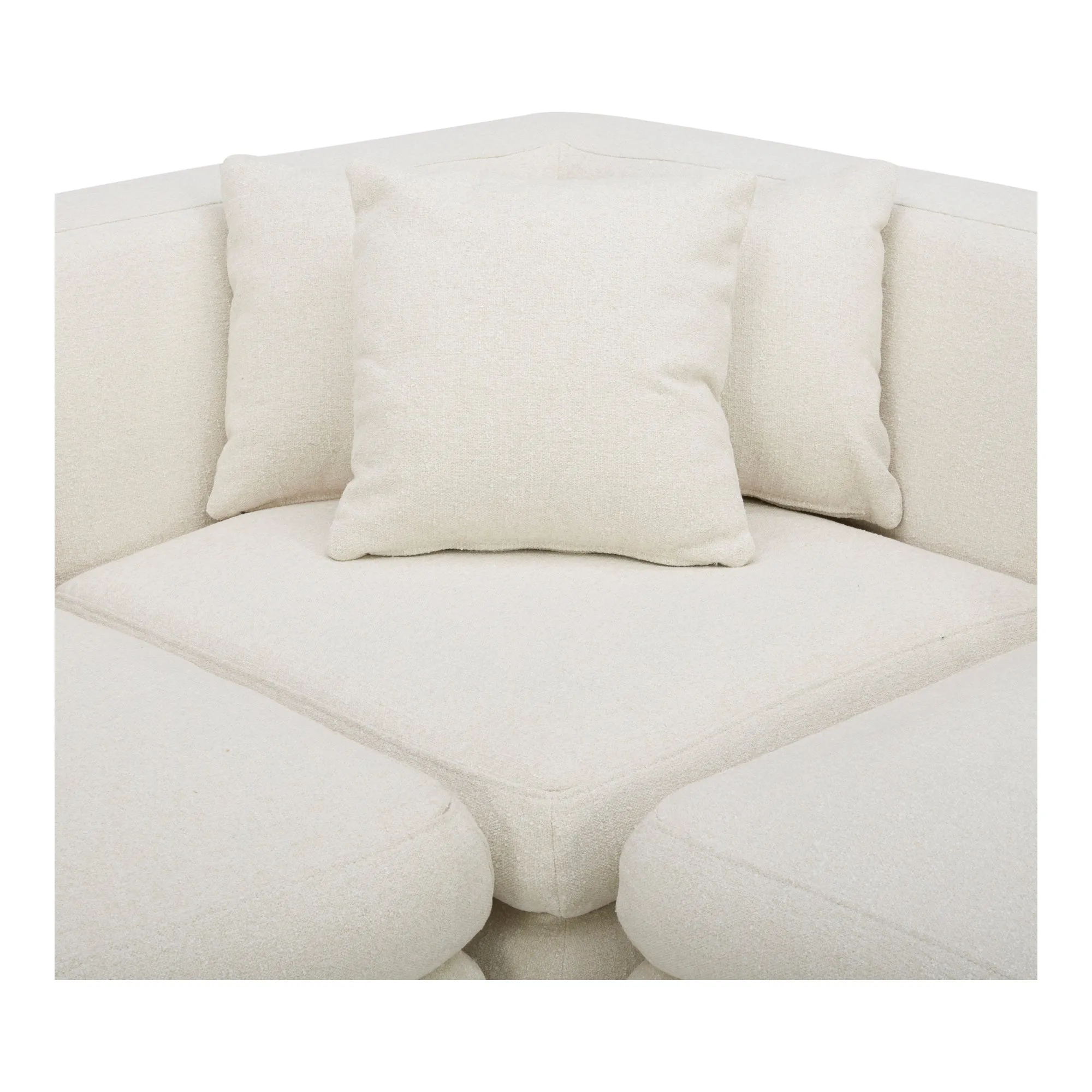 Moe's Home Collection Lowtide Classic Warm White L-Shaped Modular Sectional
